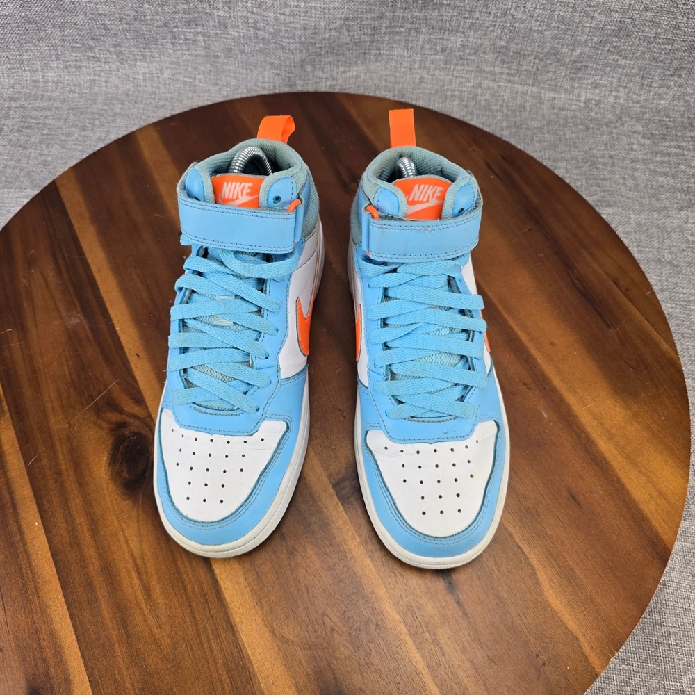 Nike Court Borough Mid 2 Kids 5Y Glacier Blue Total Orange HF4791-407 High‎ Top - Picture 4 of 14
